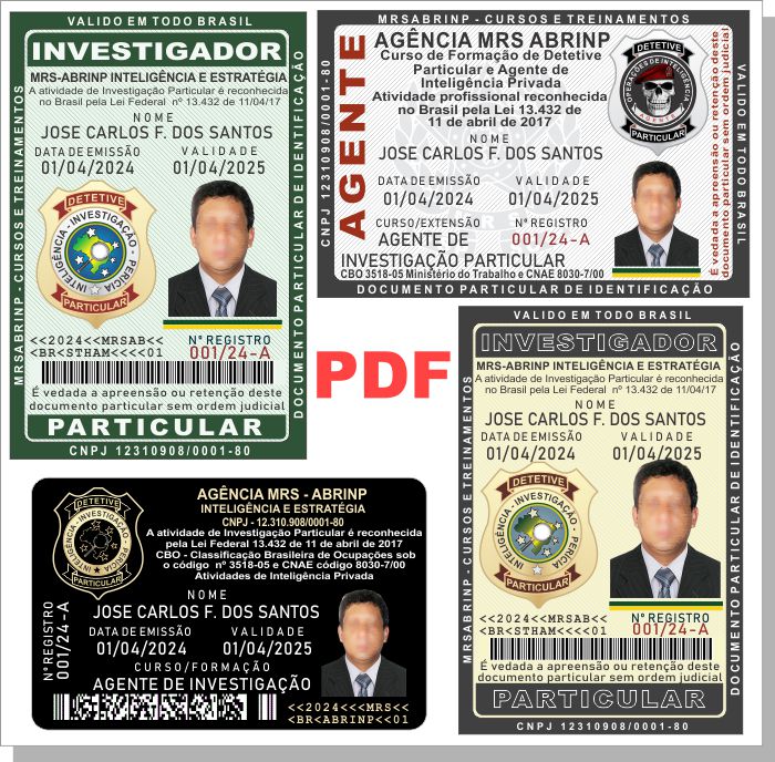 carteira curso Agente de Investigação Particular