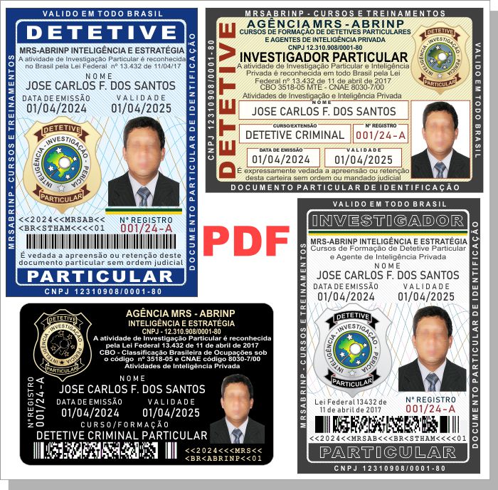 carteira curso detetive criminal particular