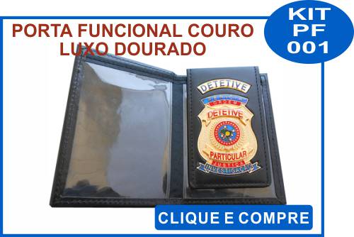 carteira porta funcional curso detetive particular em Mato Grosso MT modelo 001