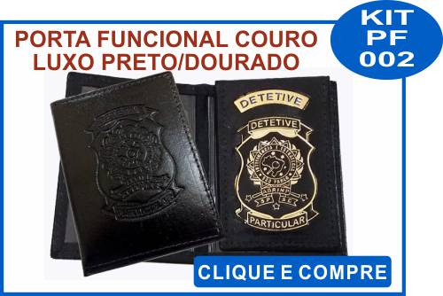 carteira porta funcional curso detetive particular em Mato Grosso MT modelo 002
