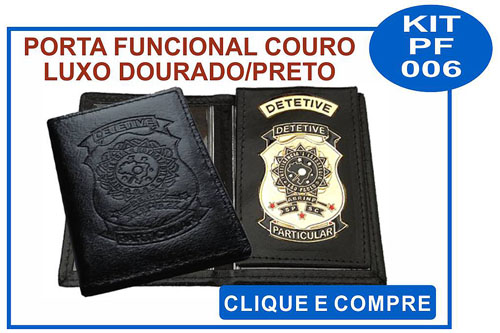 carteira porta funcional curso detetive particular em Mato Grosso MT modelo 003