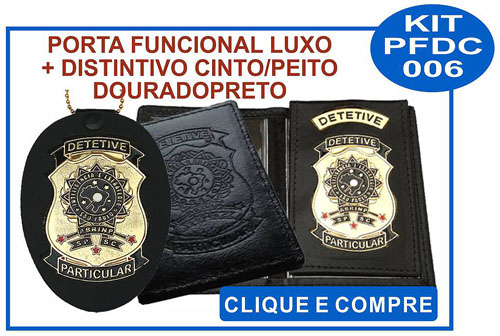 carteira distintivo curso detetive particular em Mato Grosso MT modelo 003