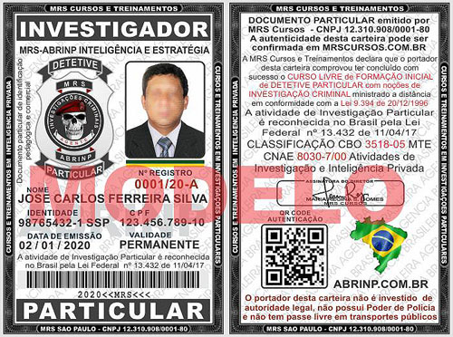 carteira branca curso detetive Criminal particular Mato Grosso