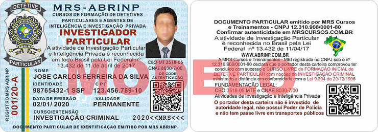 carteira detetive Criminal particular Mato Grosso