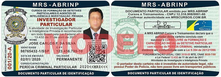 carteira branca curso Perito Criminal Particular Mato Grosso